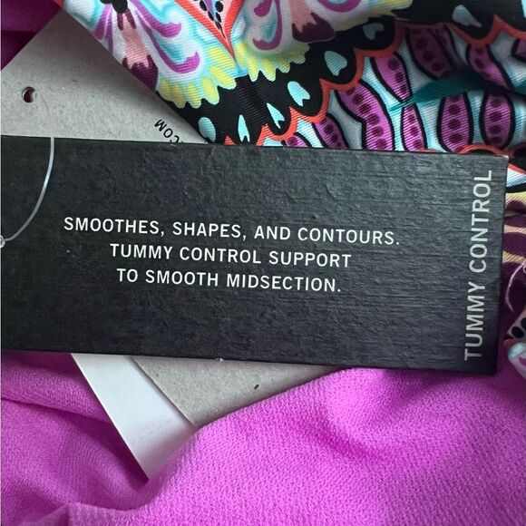 Kenneth Cole One Piece Swimsuit Size 2X Plus Size High Neck Halter Multi NEW - Picture 10 of 10